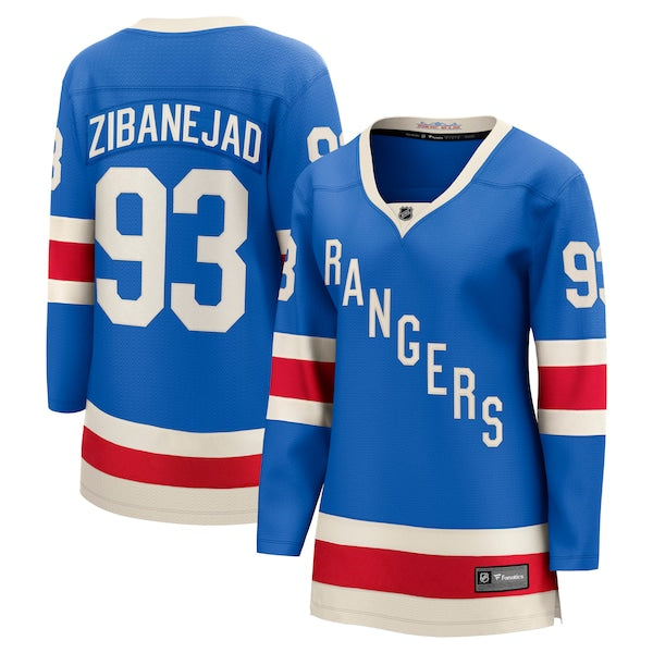 Mika Zibanejad New York Rangers Women's Centennial Breakaway Jersey - Blue