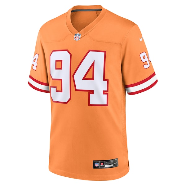 Calijah Kancey Tampa Bay Buccaneers Nike Alternate Team Game Jersey - Orange/White - Image 3