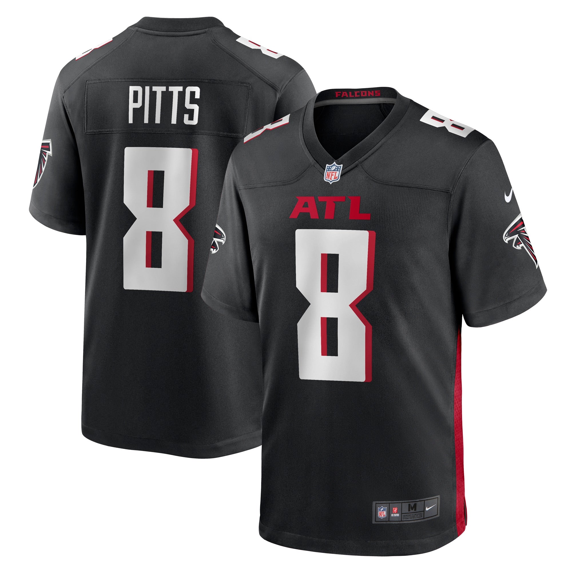 Kyle Pitts Atlanta Falcons Nike Game Player Jersey - White/Black - Image 2