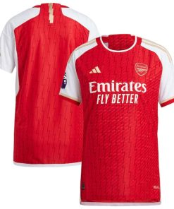 Arsenal adidas 2023/24 Home Authentic Custom Patch Jersey - Red