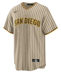 Alternative view of San Diego Padres Nike Road Custom Replica Jersey - Brown