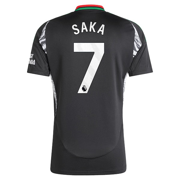 Bukayo Saka Arsenal adidas 2024/25 Away Replica Player Jersey - Black - Image 4