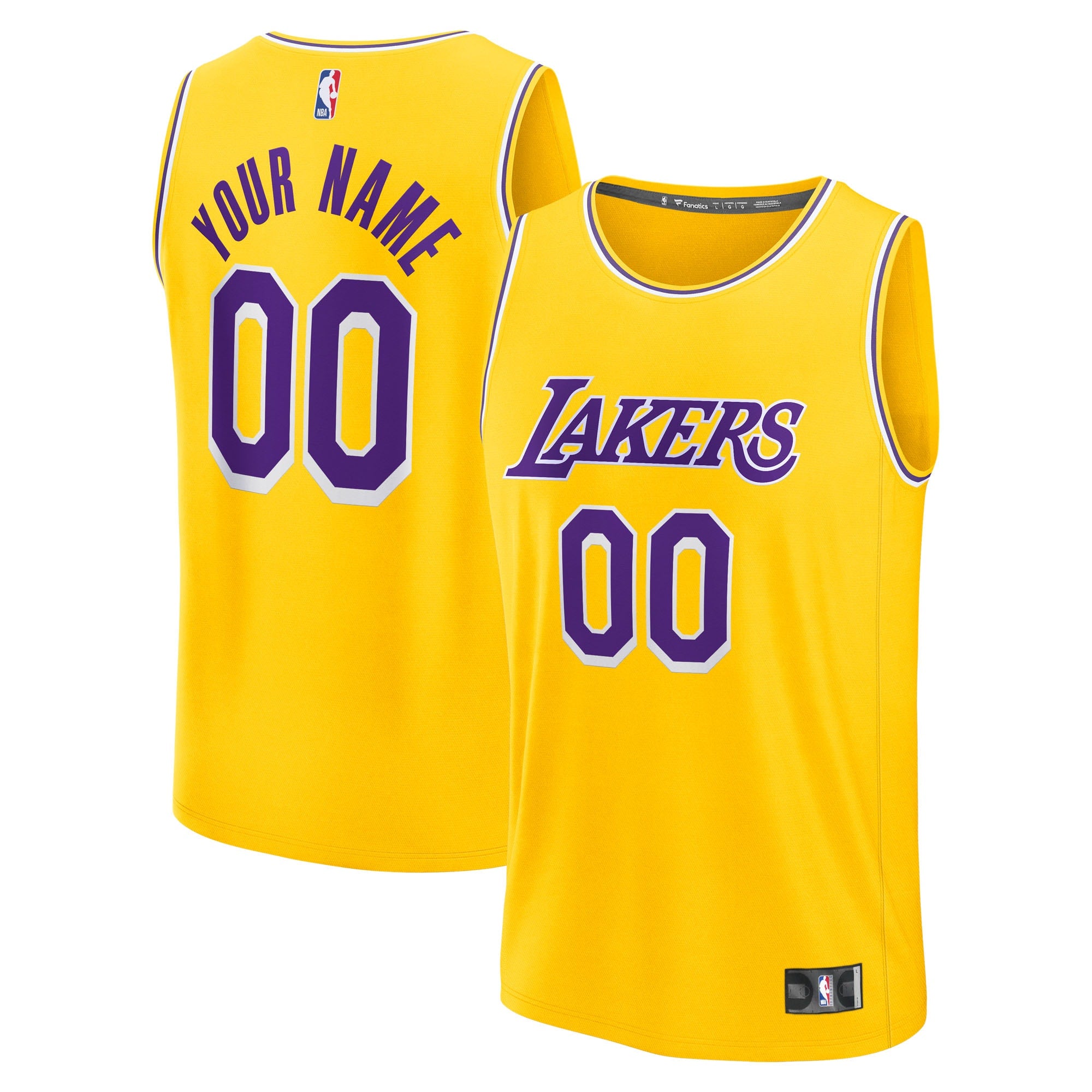 Los Angeles Lakers Fastbreak Custom Jersey - Statement Edition - Purple/White/Gold - Image 8