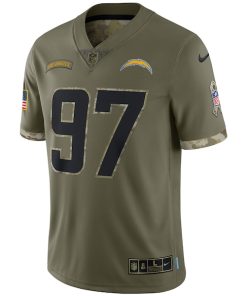 Alternative view of Joey Bosa Los Angeles Chargers Nike 2022 Salute To Service Limited Jersey - Olive