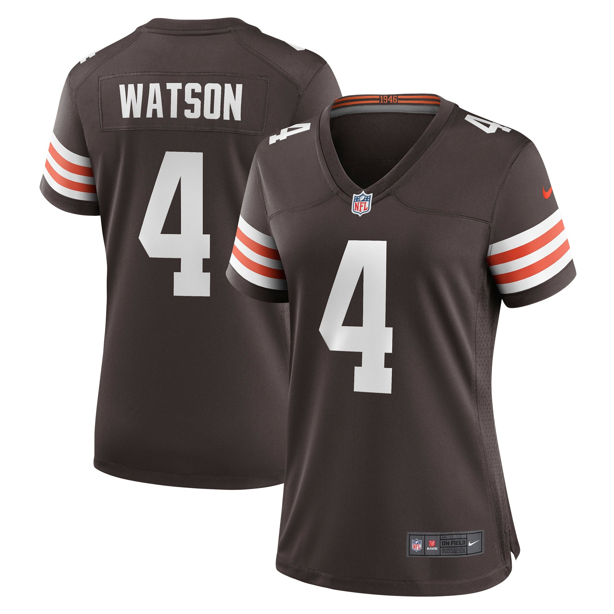 Deshaun Watson Cleveland Browns Nike Women's Player Jersey - White/Brown - Image 6