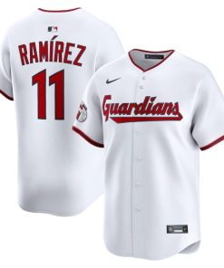 Alternative view of Jose Ramirez Cleveland Guardians Nike Home Limited Jersey - White/Red
