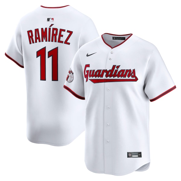 Jose Ramirez Cleveland Guardians Nike Home Limited Jersey - White/Red - Image 2