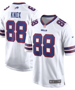 Alternative view of Dawson Knox Buffalo Bills Nike Away Game Player Jersey - White/Royal