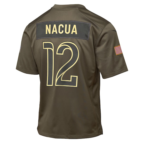 Puka Nacua Los Angeles Rams Nike Youth 2025 Salute to Service Game Jersey - Olive - Image 3