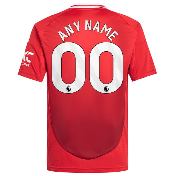 Manchester United adidas Youth 2024/25 Home Replica Custom Jersey - Red - Image 4