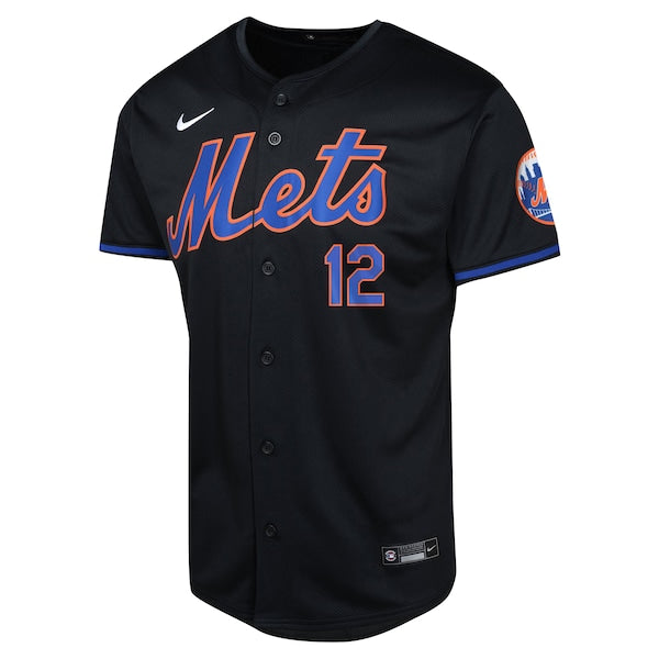 Francisco Lindor New York Mets Nike Youth Alternate Limited Player Jersey - Black - Image 2