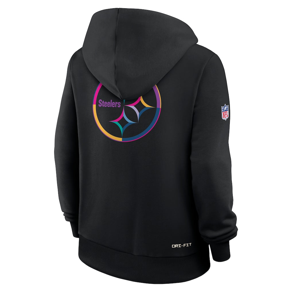 Pittsburgh Steelers Nike Women's 2025 NFL Crucial Catch Sideline Standard Issue Dri-FIT Hoodie - Black - Image 3