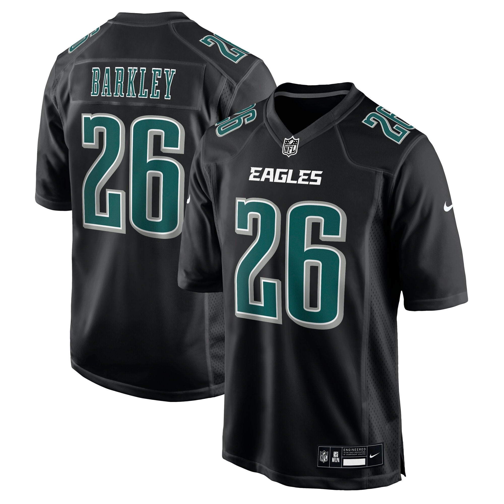 Saquon Barkley Philadelphia Eagles Nike Fashion Game Jersey - Tundra White/Black - Image 6