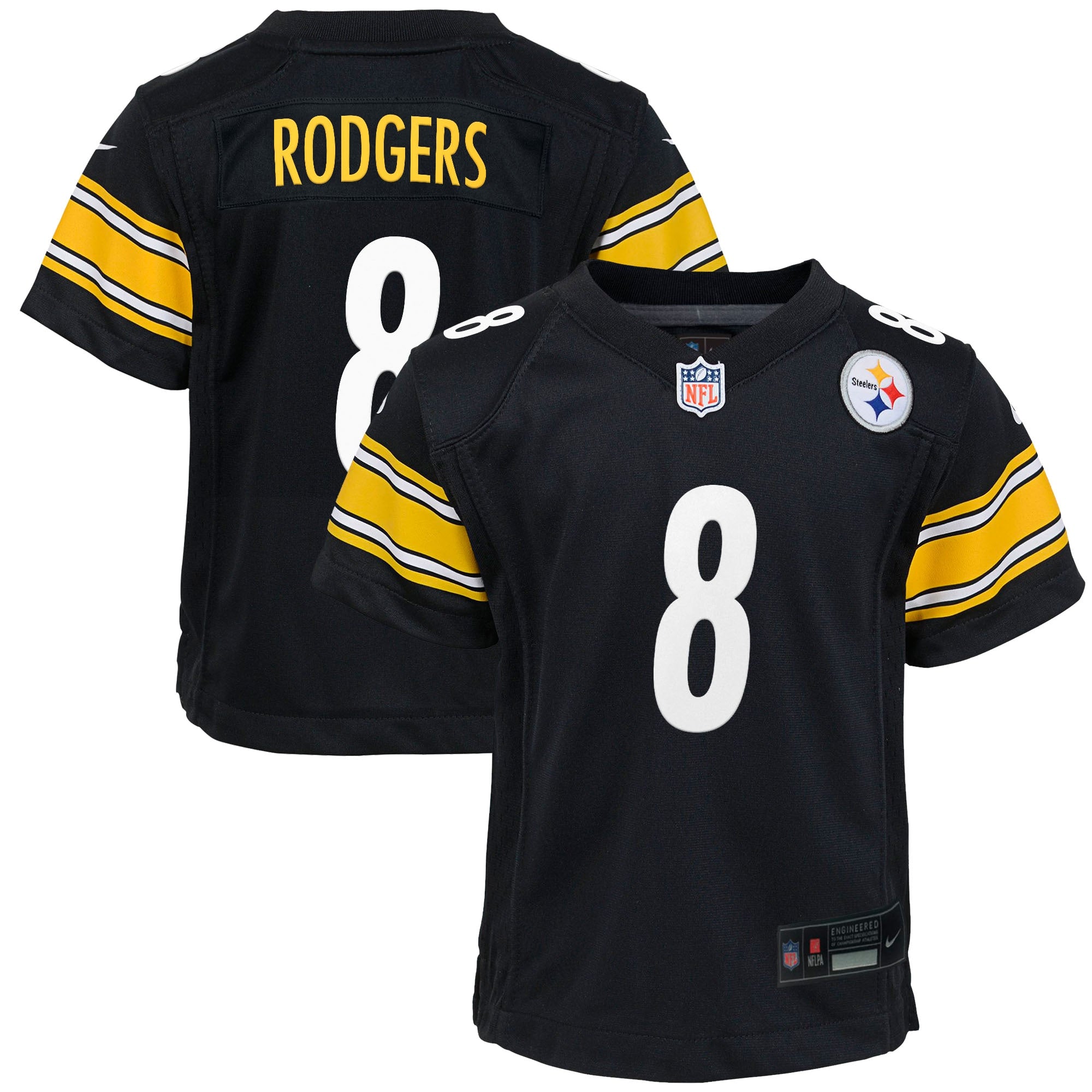 Aaron Rodgers Pittsburgh Steelers Nike Youth Game Jersey?ยจC White/Black - Image 5