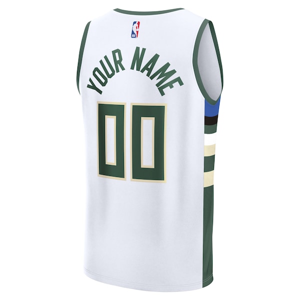 Milwaukee Bucks Fast Break Custom Jersey - Association Edition - White/Green - Image 4