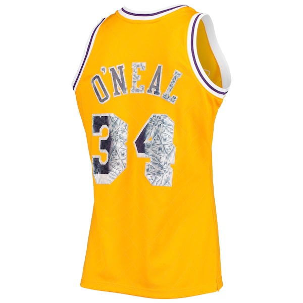 Shaquille O'Neal Los Angeles Lakers 1996-97 Hardwood Classics NBA 75th Anniversary Diamond Swingman Jersey - Gold - Image 3