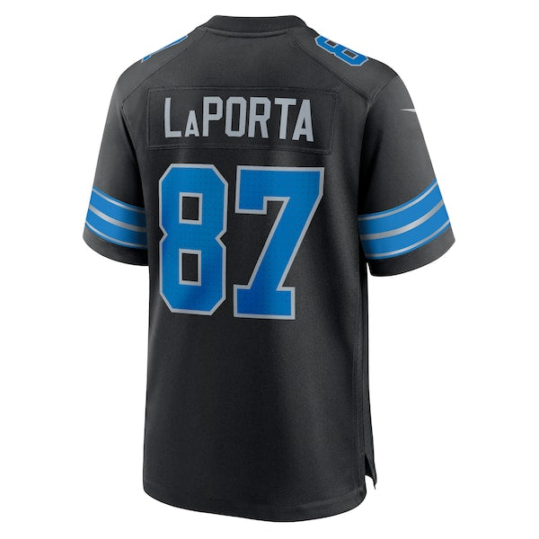 Sam LaPorta Detroit Lions Nike 2nd Alternate Game Jersey - Black/Blue - Image 4