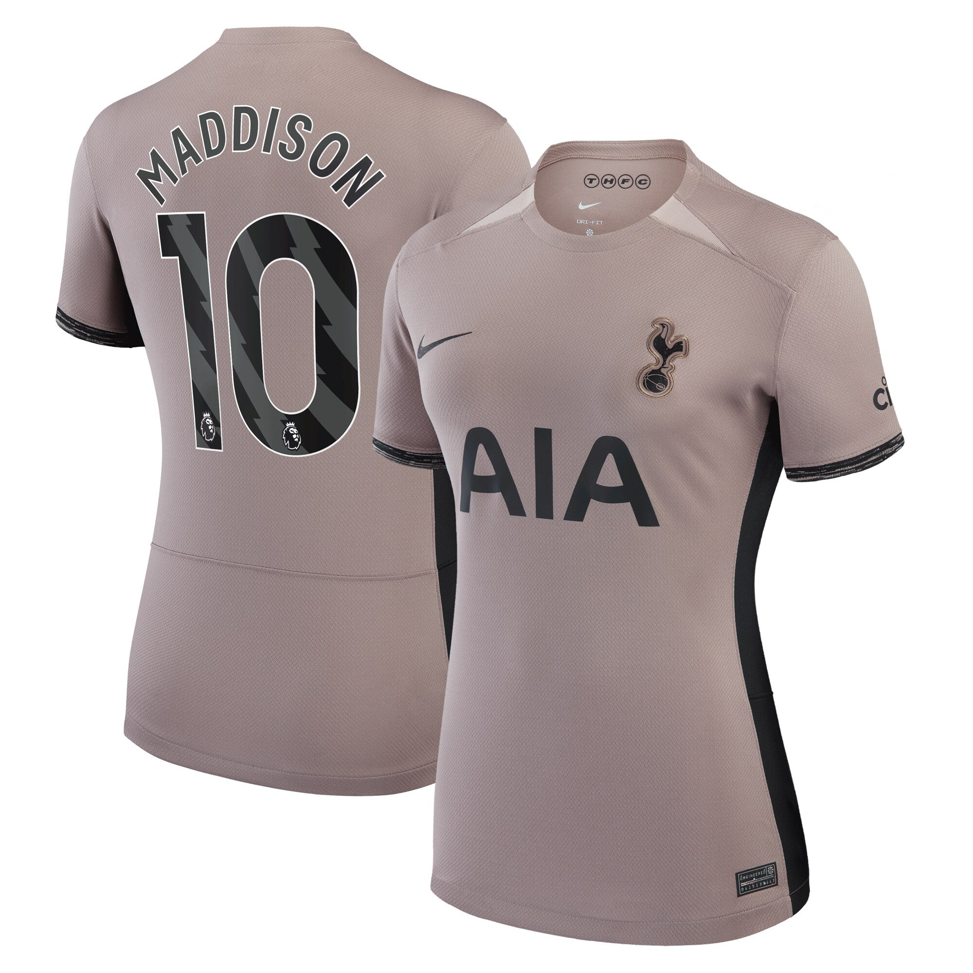 James Maddison Tottenham Hotspur Nike Women's 2023/24 Away Stadium Replica Player Jersey - Navy/Tan/White - Image 3