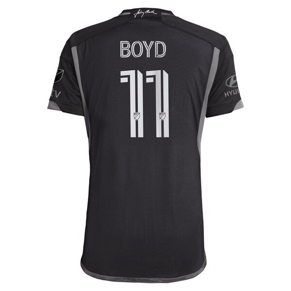 Tyler Boyd Nashville SC adidas 2024 Man In Black Kit Authentic Player Jersey - Black/Yellow - Image 4