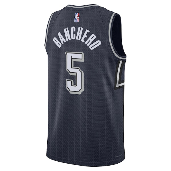 Paolo Banchero Orlando Magic Nike Unisex 2023/24 Swingman Jersey - Navy - City Edition - Image 3