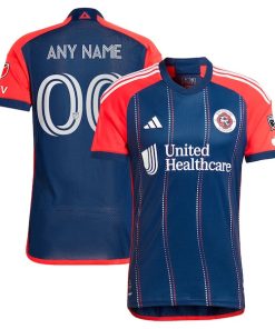 New England Revolution adidas 2024 Boston Tea Party Authentic Custom Jersey?¨C Navy