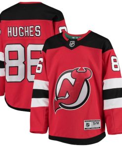 Jack Hughes New Jersey Devils Youth Home Premier Player Jersey - Red/Black