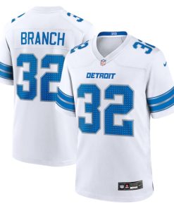 Alternative view of Brian Branch Detroit Lions Nike White Game Jersey -  White/Blue