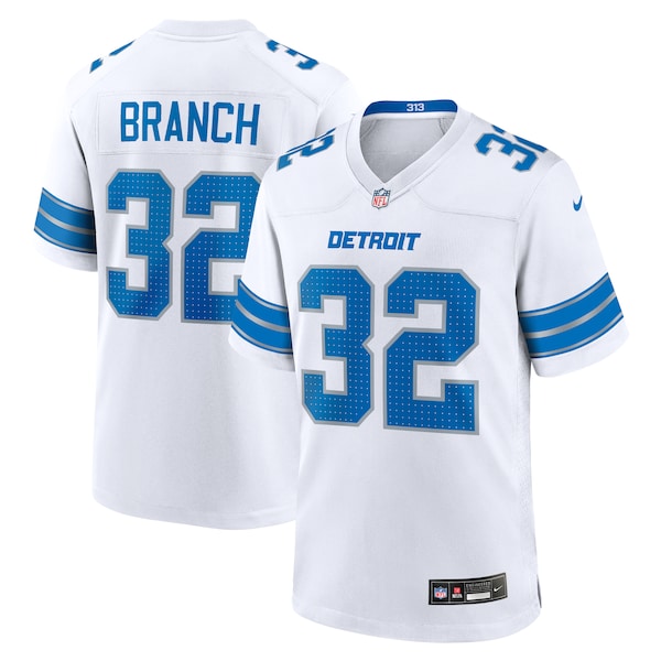 Brian Branch Detroit Lions Nike White Game Jersey - White/Blue - Image 2