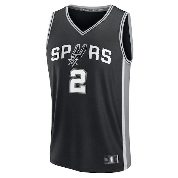 Dylan Harper San Antonio Spurs Youth 2025 NBA Draft First Round Pick Fast Break Replica Jersey - Icon Edition - Black - Image 2