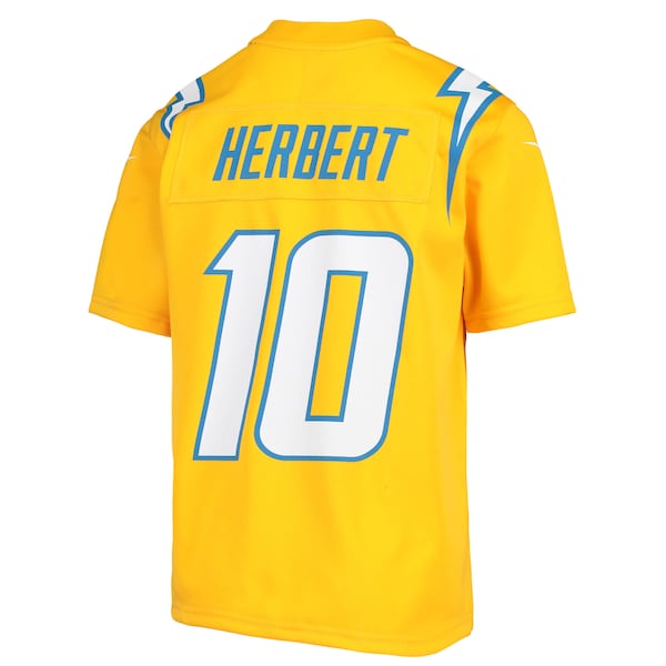 Justin Herbert Los Angeles Chargers Nike Youth Inverted Team Game Jersey - Gold - Image 3