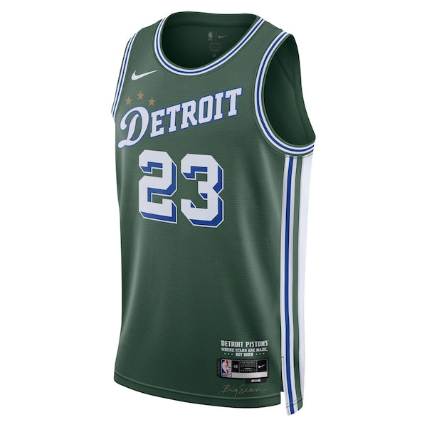 Jaden Ivey Detroit Pistons Nike 2022/23 Swingman Jersey - City Edition - Green - Image 2