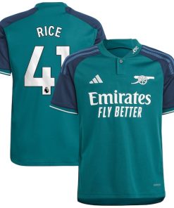 Declan Rice Arsenal adidas Youth 2023/24 Third Replica Player Jersey - Green
