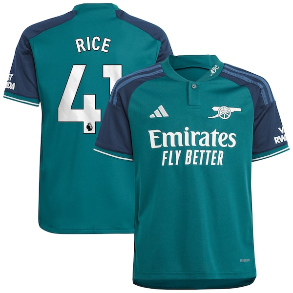 Declan Rice Arsenal adidas Youth 2023/24 Third Replica Player Jersey - Green