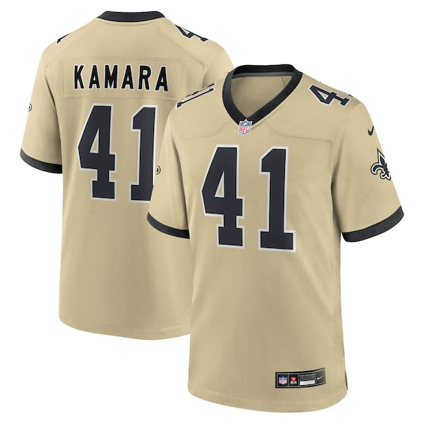 Alvin Kamara New Orleans Saints Nike Youth Gameday Golds Alternate Game Player Jersey - Gold/White/Black - Image 2