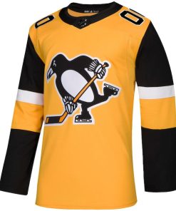 Alternative view of Pittsburgh Penguins adidas Alternate Authentic Custom Jersey - Gold
