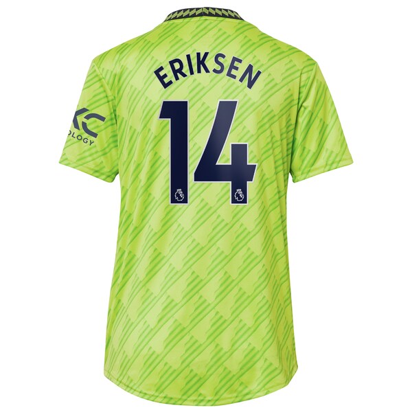 Christian Eriksen Manchester United adidas Women's 2022/23 Third Replica Player Jersey - Neon Green - Image 3