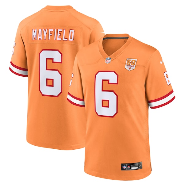 Baker Mayfield Tampa Bay Buccaneers Nike 50th Season Game Jersey - Creamsicle/Red