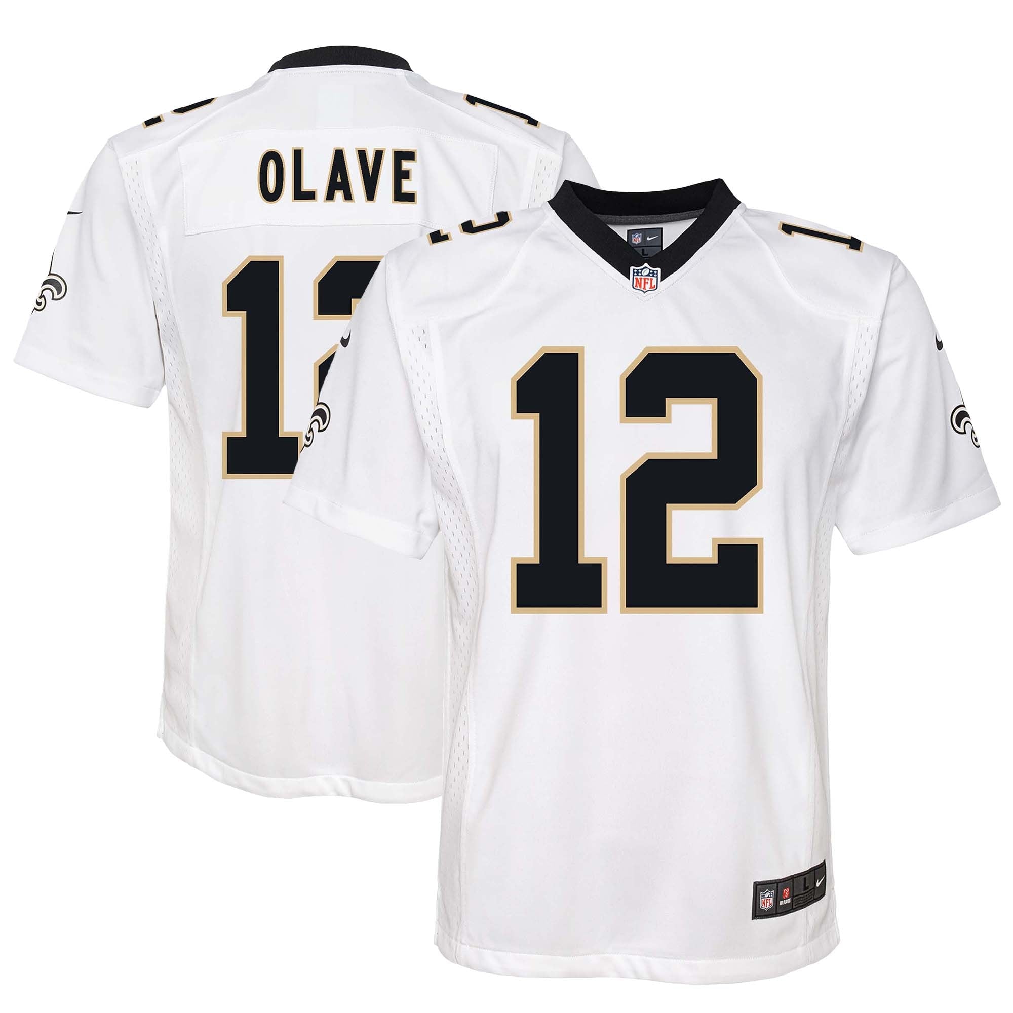 Chris Olave New Orleans Saints Nike Youth Gameday Golds Alternate Game Player Jersey - Gold/White - Image 5