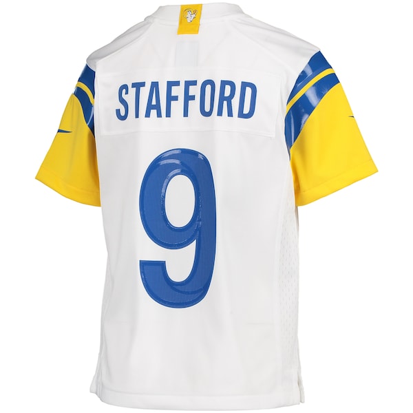 Matthew Stafford Los Angeles Rams Nike Youth Game Jersey - White/Cream/Royal - Image 4