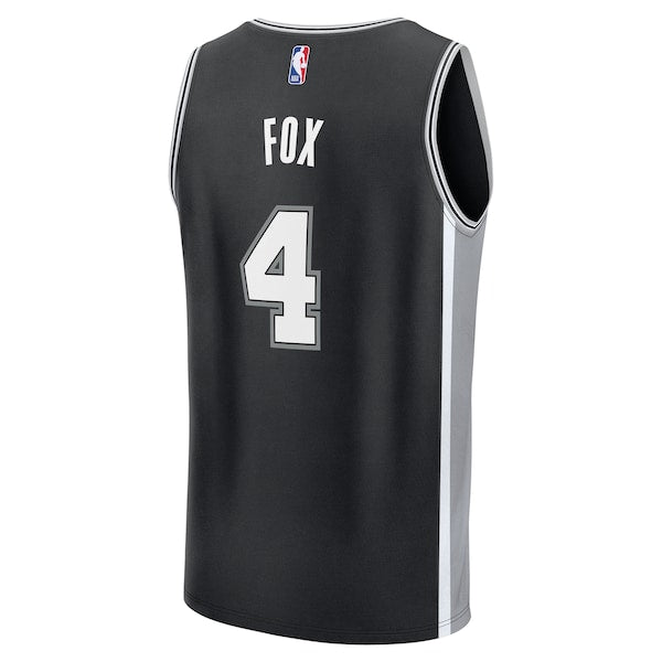 De'Aaron Fox San Antonio Spurs Fast Break Replica Player Jersey - Icon Edition - Black - Image 3