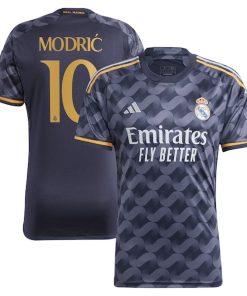 Alternative view of Luka Modric Los Merengues adidas 2023/24 Away Replica Player Jersey - Navy/White