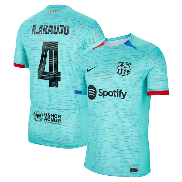 Ronald Araujo Barcelona Nike 2023/24 Third Replica Jersey - Aqua/Royal/White - Image 2
