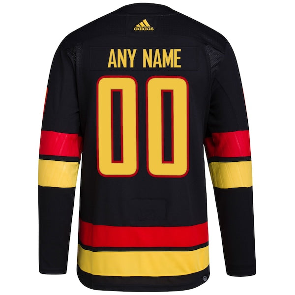Vancouver Canucks adidas Alternate Primegreen Authentic Custom Jersey - Black - Image 3