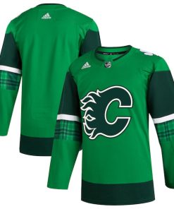 Calgary Flames adidas 2023 St. Patrick's Day Primegreen Authentic Jersey - Kelly Green