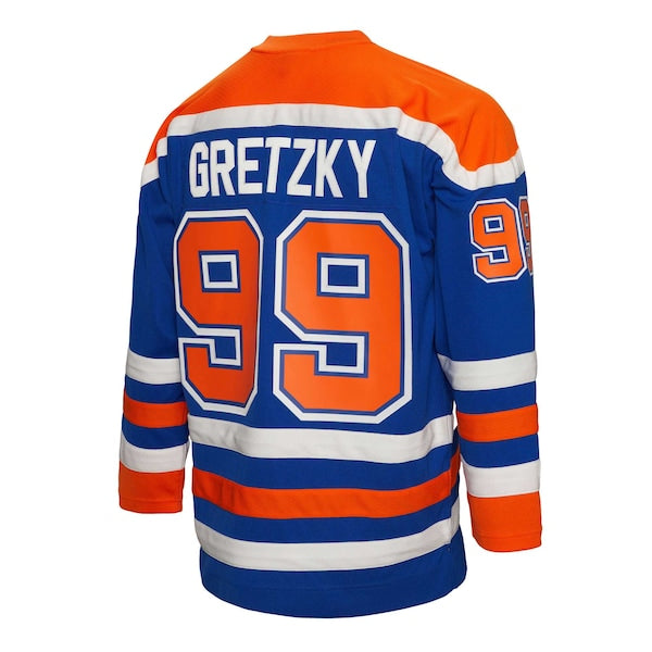 Wayne Gretzky Edmonton Oilers Captain Patch 1986/87 Blue Line Player Jersey - Youth - Royal - Image 3