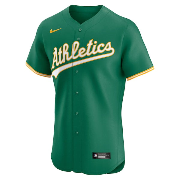 Athletics Nike Alternate Elite Jersey - Kelly Green/Gold/White - Image 3