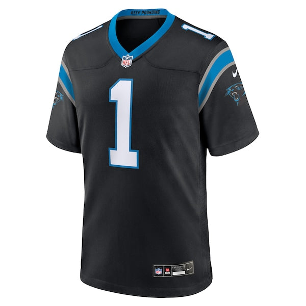 Number 1 Groom Carolina Panthers Nike Game Jersey - Black - Image 2