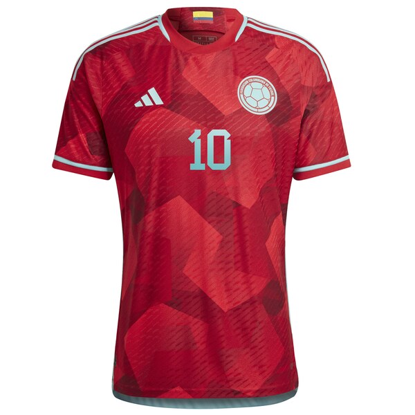 James Rodriguez Colombia National Team adidas 2022/23 Away Authentic Player Jersey - Red - Image 3
