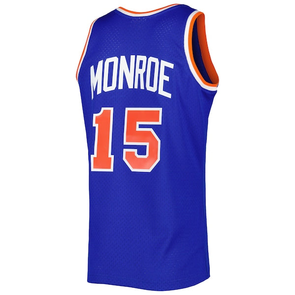 Earl Monroe New York Knicks 2001/02 Hardwood Classics Swingman Jersey - Blue - Image 3