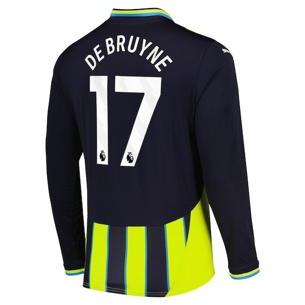 Kevin De Bruyne Manchester City Puma 2024/25 Away Replica Long Sleeve Player Jersey - Navy - Image 4